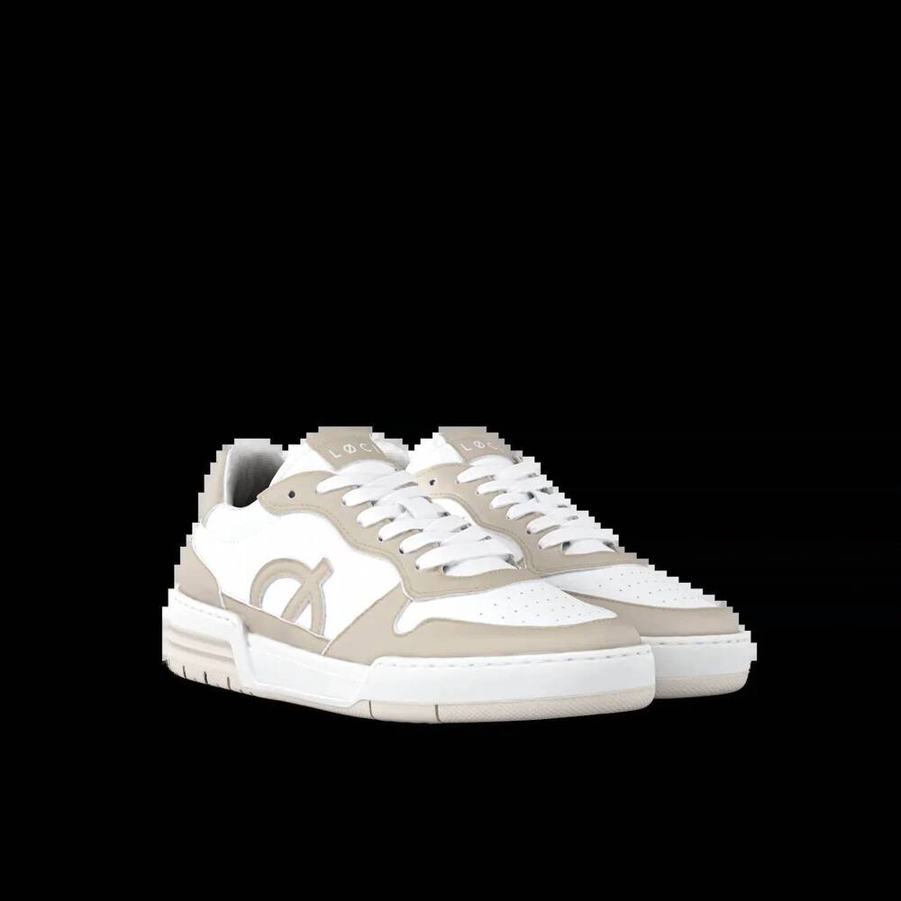 NEW LOCI women's atom sneakers in white/off-white/cream